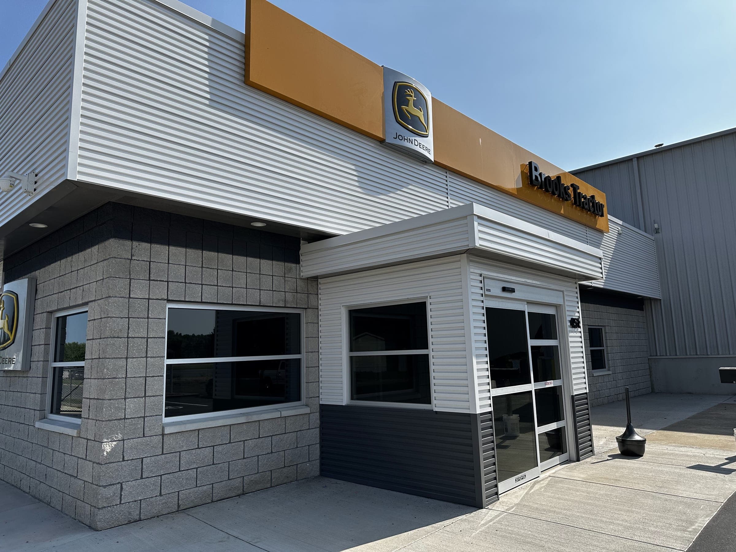 Wall panel installation at Brooks Tractor, West Salem, Wisconsin