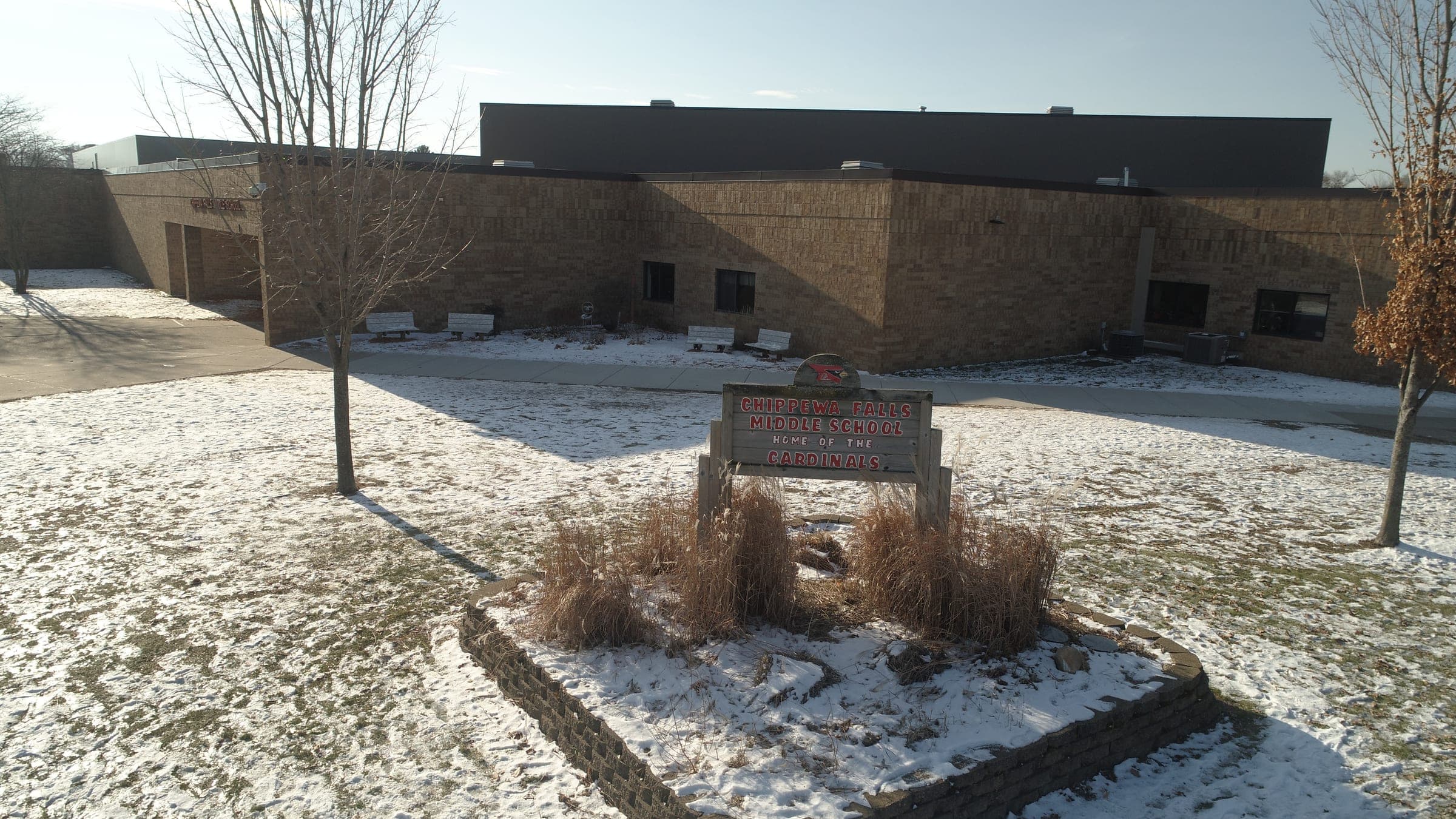 Commercial reroof at Chippewa Falls Middle School, Chippewa Falls, Wisconsin
