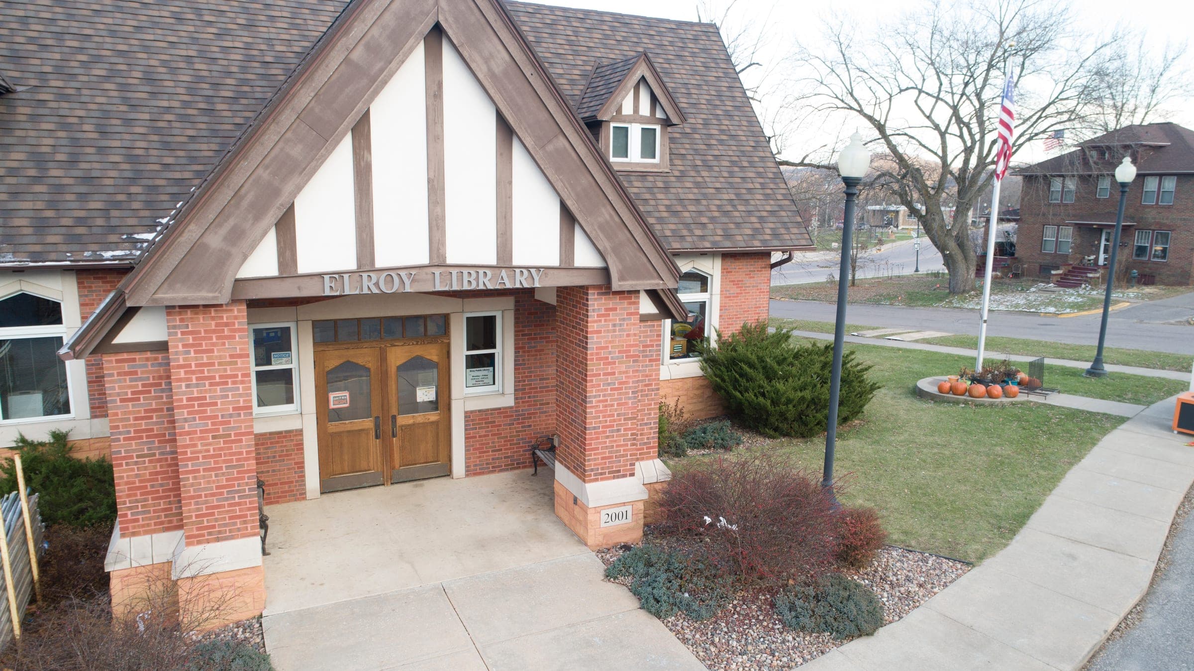 Commercial reroof at Elroy Library, Elroy, Wisconsin