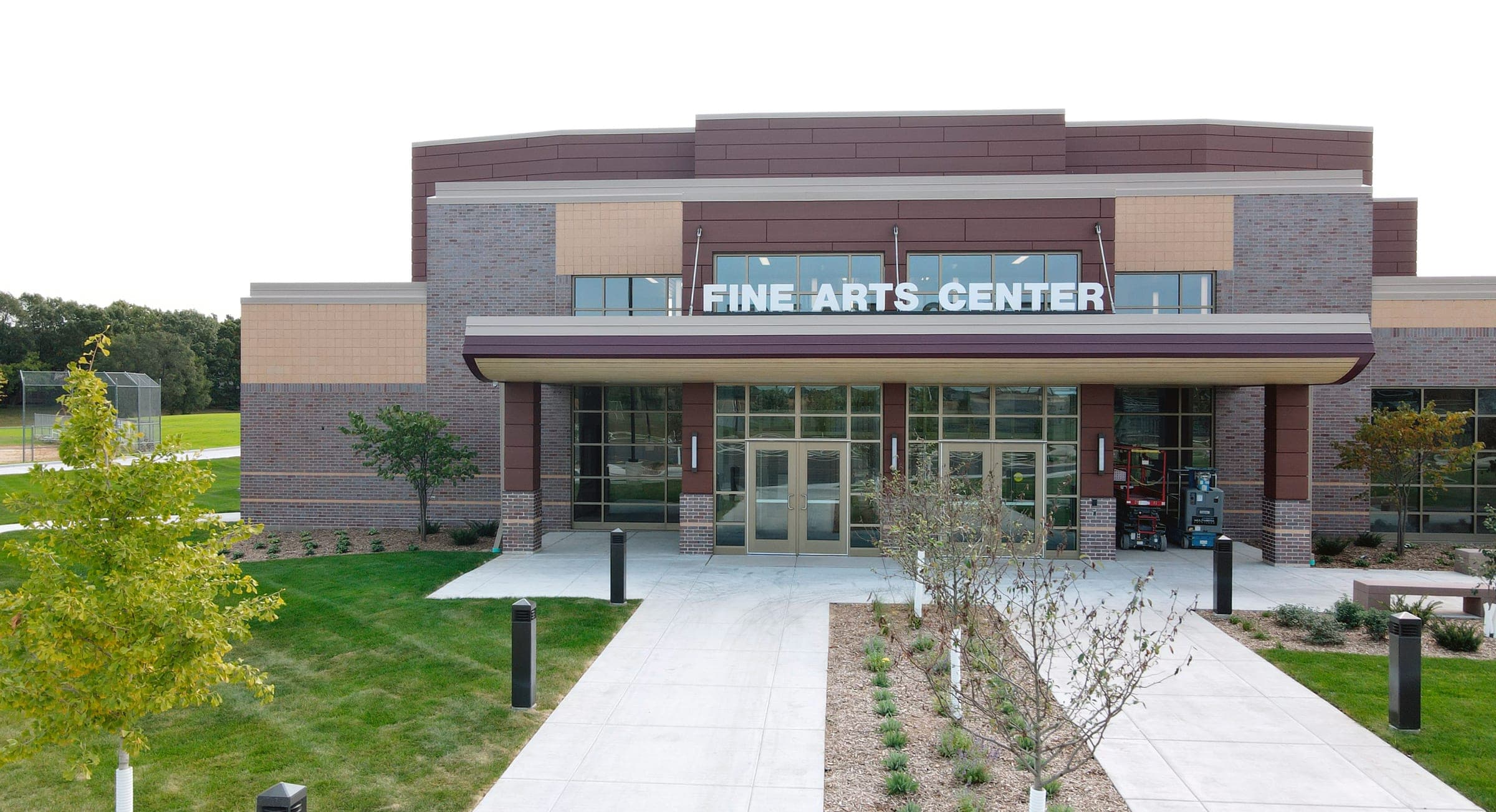 Wall panel installation at Holmen High School, Holmen, Wisconsin