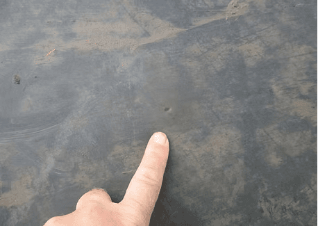 Roof failure documented during a leak service call